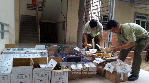 Tiêu hủy hàng trăm chai rượu ngoại nhập lậu ảnh 1